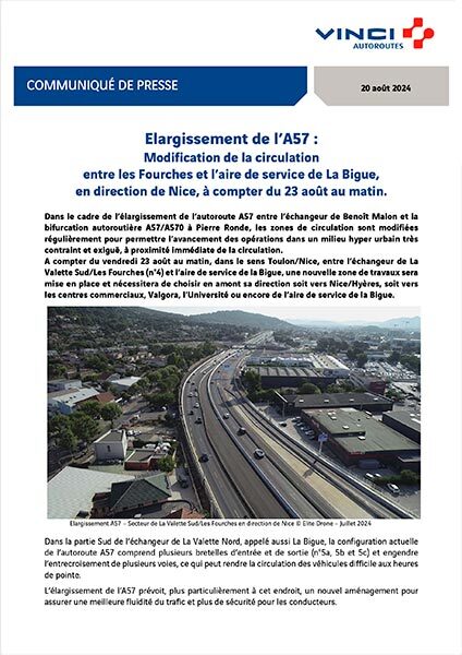 Modification de la circulation entre Les Fourches et La Bigue à partir du 23/08