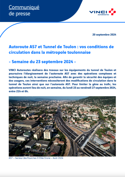 Conditions de circulation semaine du 23/09