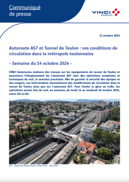 Conditions de circulation semaine du 14/10