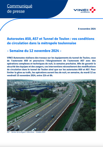 Conditions de circulation semaine du 12/11