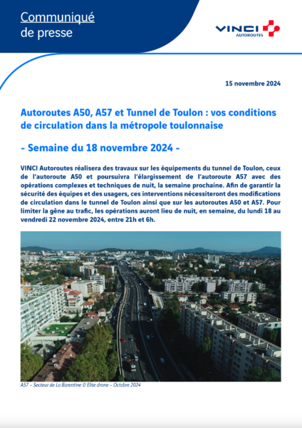 Conditions de circulation semaine du 18/11