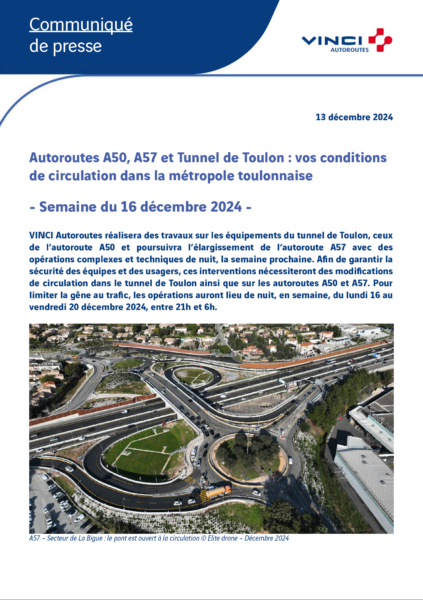 Conditions de circulation semaine du 16/12