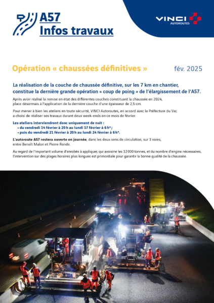 OPERATION  » CHAUSSEES DEFINITIVES » – FEVRIER 2025