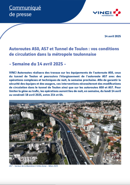 Conditions de circulation semaine du 14/04