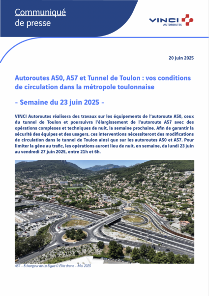 Conditions de circulation semaine du 23/06