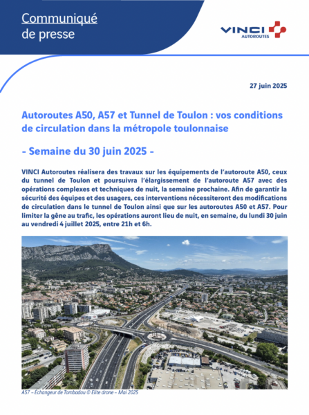 Conditions de circulation semaine du 30/06