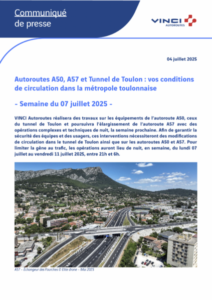Conditions de circulation semaine du 07/07