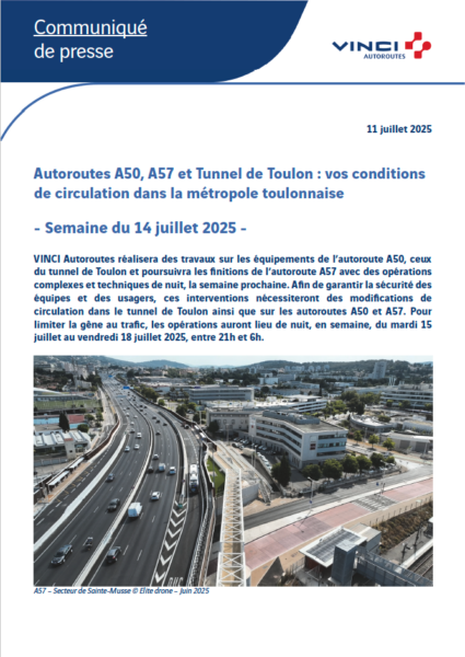 Conditions de circulation semaine du 14/07