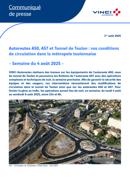 Conditions de circulation semaine du 04/08