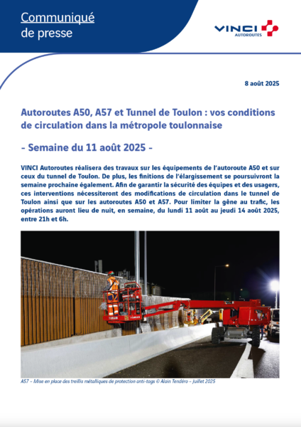Conditions de circulation semaine du 11/08